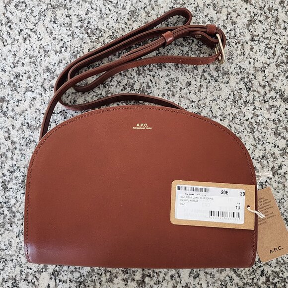 NWT - A.P.C. Demi-Lune Shoulder Bag – Noisette🌰 (#12301) - Picture 3 of 12